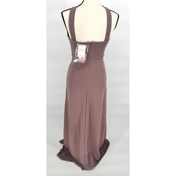 Birdy Grey Gene Bridesmaid Dress XS Dark Mauve Crepe‎ Gown - Picture 6 of 13